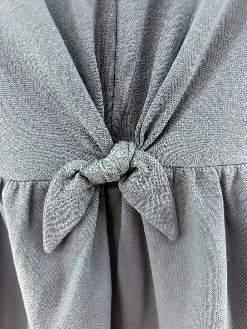 Zara Girls' size 13-14 Knot-Front Short Sleeve Dress in Slate Blue